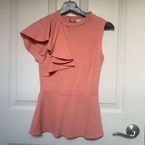 Windsor ruffled shoulder top Peach color XS